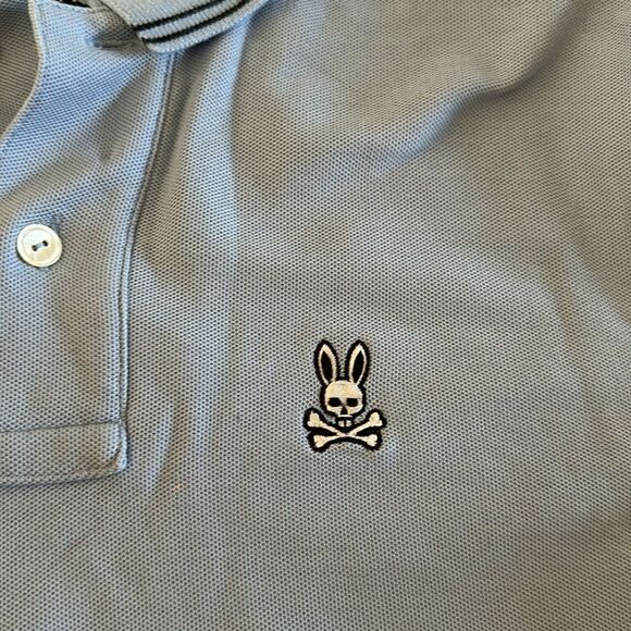 Psycho Bunny Men’s Short-sleeve Light Blue Collared Shirt - Picture 2 of 8